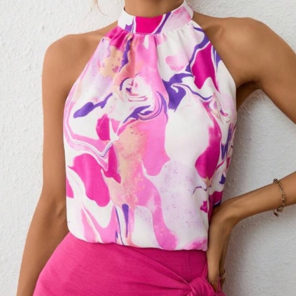 NEW pink purple ALLOVER print tank top